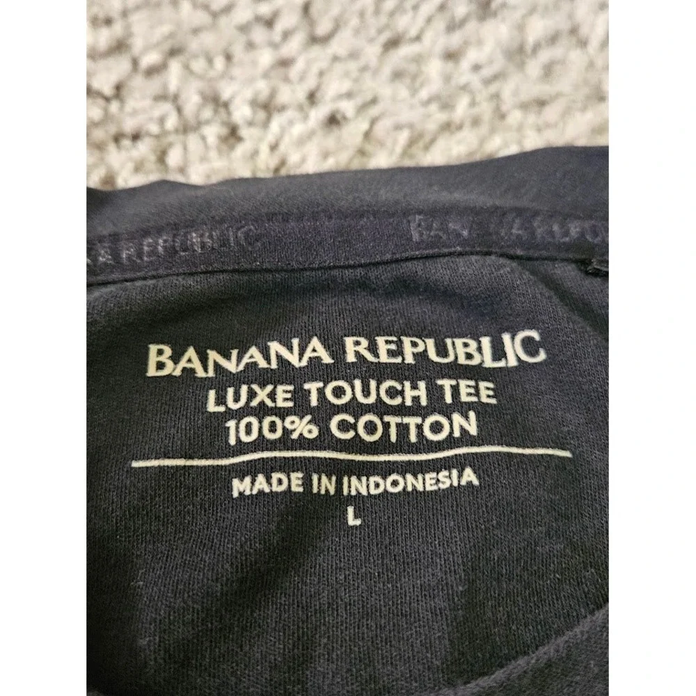 Banana Republic Luxe Touch Tee Mens Large Black 100% Cotton Short Sleeve Shirt